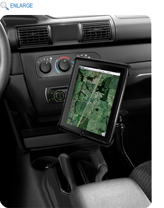 RAM POD I, universal No-Drill vehicle mount, for the Apple iPad