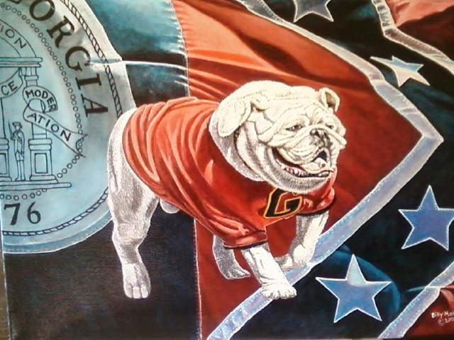 Ole Georgia DAWG & Flag